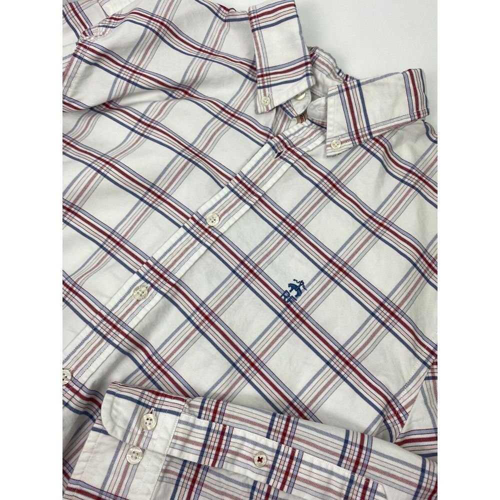 Brooks Brothers Red and Blue Plaid Casual Button Down Shirt